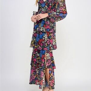 Floral Maxi Dress with Long Sleeves